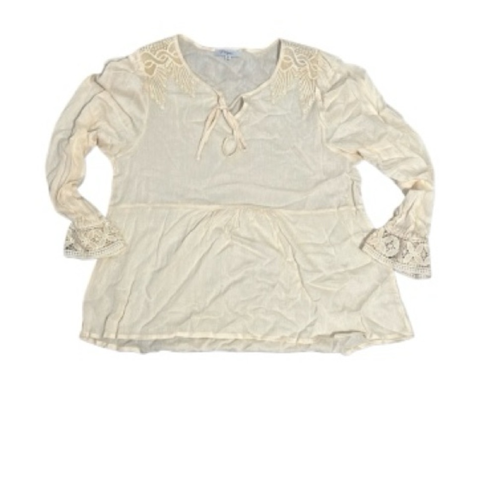 NanaMacs Make You Love Me Crochet Detail Boho Top (Cream) by Polagram MEDIUM NEW